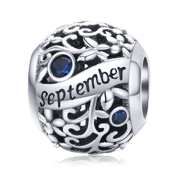 925 Silver September Birthstone Charm - Picture 1 of 4